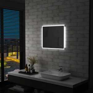 Καθρέφτης Μπάνιου Τοίχου με LED & Διακόπτη Αφής 60x50 εκ.