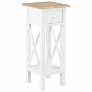 280057  Side Table White 27x27x65,5 cm Wood