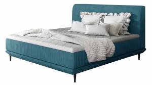 Επενδυμένο κρεβάτι Wavy με στρώμα και ανώστρωμα-180 x 200-Petrol