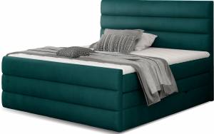 Επενδυμένο κρεβάτι Caribou-Petrol-160 x 200