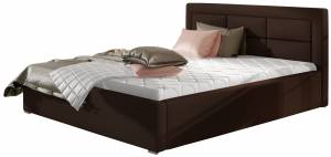 Επενδυμένο κρεβάτι Ross-140 x 200-Kafe-Με μηχανισμό ανύψωσης