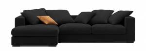 Γωνιακός καναπές Pilo-Προσαρμόσιμη-245φ 165β εκ.-Μαύρο (Star4619)