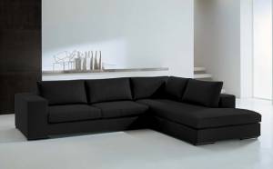 Γωνιακός καναπές Carla-Αριστερή-260φ 200β-Μαύρο
