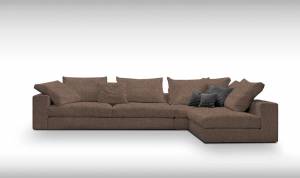 Γωνιακός καναπές Loft-Προσαρμόσιμη-315φ 185β εκ.-Σοκολατί