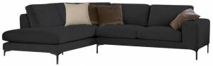 Γωνιακός καναπές Senso-Δεξιά-270φ 200β εκ.-Μαύρο