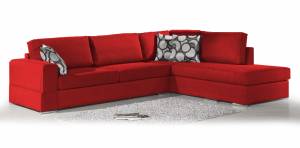 Γωνιακός καναπές Must-Δεξιά-295φ 230β εκ.-Κόκκινο