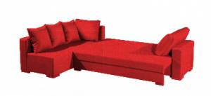 Γωνιακός καναπές Trendy-Δεξιά-285φ 185β εκ.-Κόκκινο