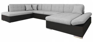 Γωνιακός καναπές Bergen-Δεξιά-Γκρι Μαύρο