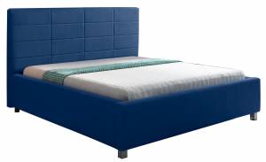 Επενδυμένο κρεβάτι Nueve-140 x 200-Μπλε-Χωρίς μηχανισμό ανύψωσης
