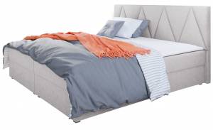 Επενδυμένο κρεβάτι Fado III με στρώμα και ανώστρωμα-140 x 200-Gkri Anoixto