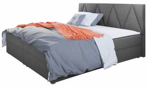 Επενδυμένο κρεβάτι Fado III με στρώμα και ανώστρωμα-160 x 200-Gkri Skouro