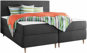 Επενδυμένο κρεβάτι Flo με στρώμα και ανώστρωμα-Gkri Skouro-160 x 200