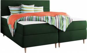 Επενδυμένο κρεβάτι Flo με στρώμα και ανώστρωμα-Prasino-180 x 200