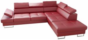 Γωνιακός καναπές Gelito LTHR-Kokkino-Δεξιά