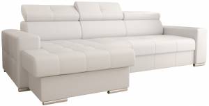 Γωνιακός καναπές April mini  LTHR-Leuko-Αριστερή