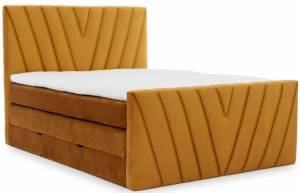 Επενδυμένο κρεβάτι Alba-Portokali-180 x 200