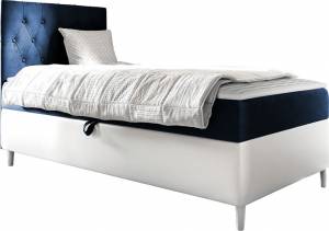 Επενδυμένο κρεβάτι Junior Filip I-Mple Skouro-Μήκος: 90 εκ.-Aristera