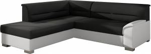 Γωνιακός καναπές Rims-Αριστερή-Λευκό - Μαύρο