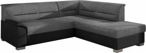Γωνιακός καναπές Rims-Δεξιά-Μαύρο - Γκρι σκούρο
