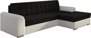 Γωνιακός καναπές Comfort-Δεξιά-Λευκό - Μαύρο