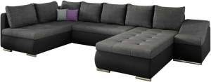 Γωνιακός καναπές Ginny-Δεξιά-Μαύρο - Γκρι