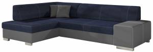 Γωνιακός καναπές Firminio-Γκρι - Μπλε-Αριστερή