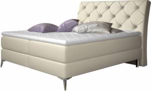Επενδυμένο κρεβάτι Ethel με στρώμα και ανώστρωμα-160 x 200-Krem