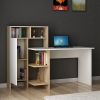 Γραφείο με βιβλιοθήκη Slate pakoworld χρώμα λευκό-φυσικό 120x60x112εκ
