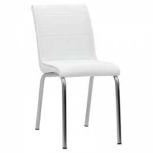 Καρέκλα Avante pakoworld PU λευκό-πόδι χρωμίου