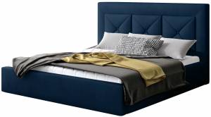 Επενδυμένο κρεβάτι 140 x 200-Μπλέ-Χωρίς μηχανισμό ανύψωσης