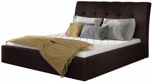 Επενδυμένο κρεβάτι 180 x 200-Μαύρο-Χωρίς μηχανισμό ανύψωσης
