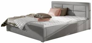 Επενδυμένο κρεβάτι 140 x 200-Gkri-Χωρίς μηχανισμό ανύψωσης