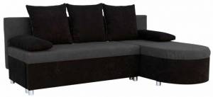Γωνιακός καναπές -Μαύρο-Γκρι σκούρο