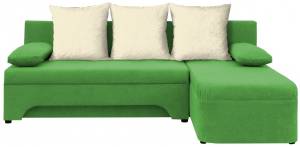 Γωνιακός καναπές -Πράσινο - Λευκό