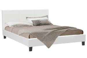 Κρεβάτι διπλό 150x200 PU χρώμα λευκό ματ με ανατομικές τάβλες