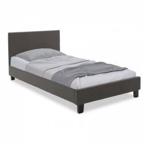 Κρεβάτι μονό 100x200 με ύφασμα χρώμα ανθρακί με ανατομικές τάβλες