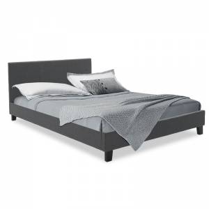 Κρεβάτι διπλό 150x200 με ύφασμα χρώμα ανθρακί με ανατομικές τάβλες