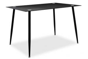 Τραπέζι ορθογώνιο με γυάλινη επιφάνεια μαύρο 120x80x75εκ