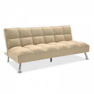 Καναπές-κρεβάτι 3θέσιος με ύφασμα μπεζ 189x92x82εκ