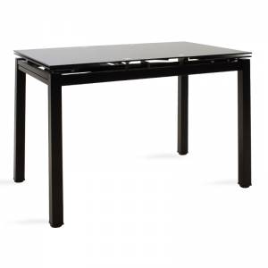 Τραπέζι επεκτεινόμενο γυάλινο 8χιλ μαύρο 110-170x70x75εκ