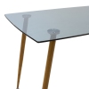 Τραπέζι γυάλινο 8χιλ ανθρακί - πόδι φυσικό 120x70x75εκ