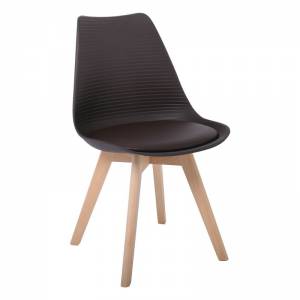 Καρέκλα Ξύλινο Πόδι / PP Καφέ