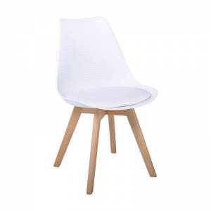 Καρέκλα Ξύλινο Πόδι / PP Άσπρο