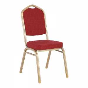 Καρέκλα Μέταλλο Βαφή Light Gold - Ύφασμα Κόκκινο