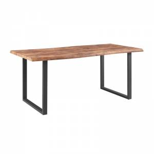 Τραπέζι 180x90cm Μέταλλο Μαύρο / Dark Acacia