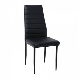 Καρέκλα Tραπεζαρίας Κουζίνας / Μέταλλο Βαφή Μαύρο Pvc Μαύρο