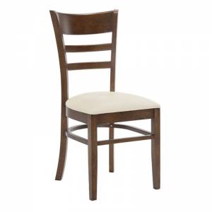 Καρέκλα Καρυδί - PVC Εκρού