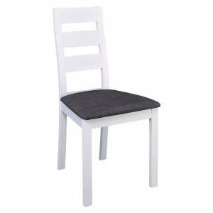Καρέκλα Οξυά Άσπρη / Ύφασμα Γκρι
