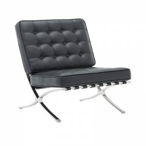 Καρέκλα Σαλονιού Καθιστικού Inox - Pu Μαύρο